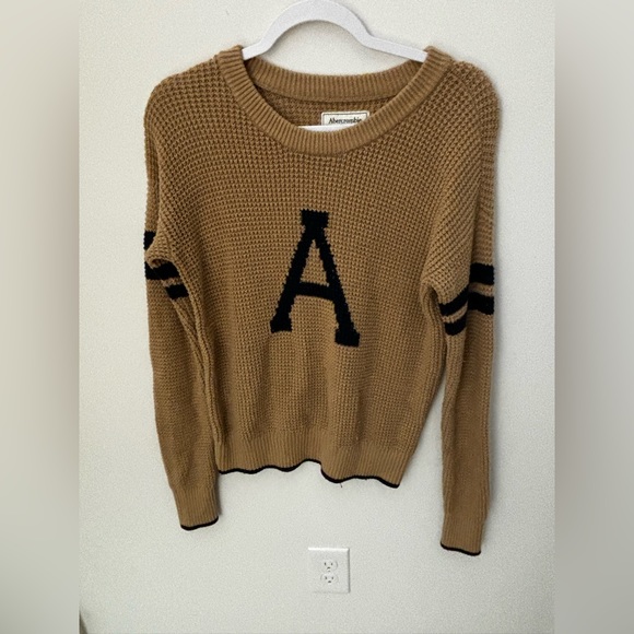 Abercrombie “A” brown knit sweater - Picture 1 of 2